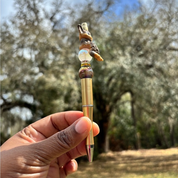 Custom Made Gold Pen with Character Topper - Picture 3 of 3